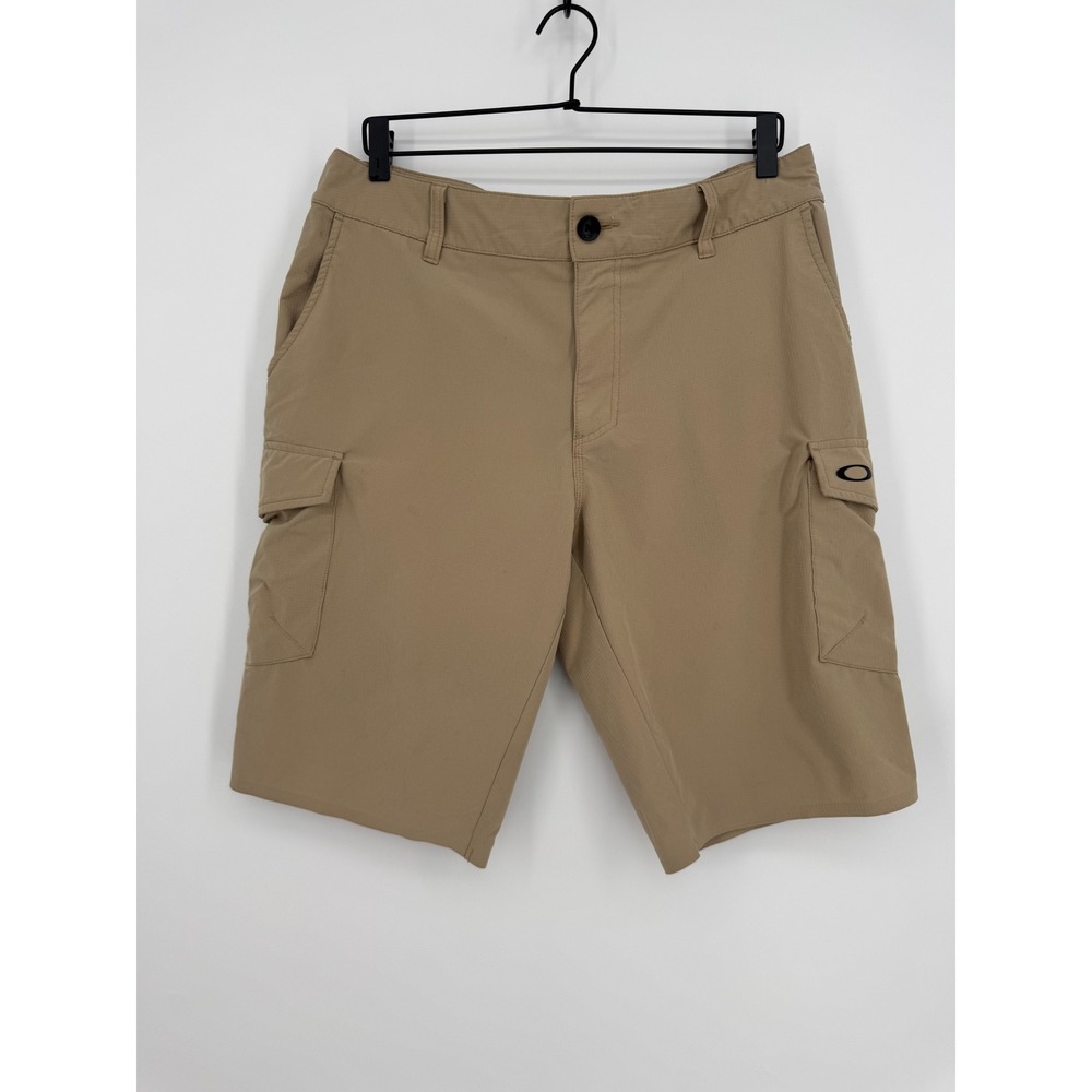 Oakley Mens Performance Fit Cargo Shorts Tan Khaki Ripstop Size 34 Gorpcore Hike